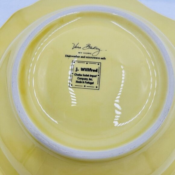 Vera Bradley J Willfred 10.5" Ceramic Serving Bowl Flowers Portugal Yellow - Picture 6 of 8
